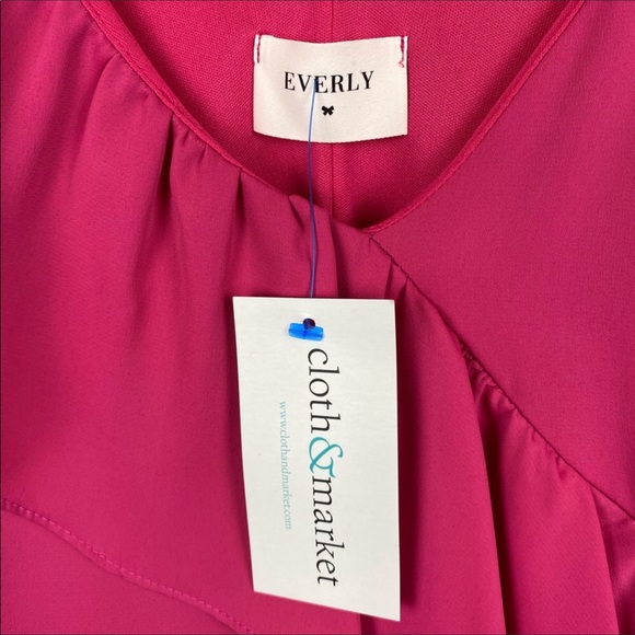Everly Fuchsia Pink Ruffle Front Dress Size Small - Picture 10 of 16